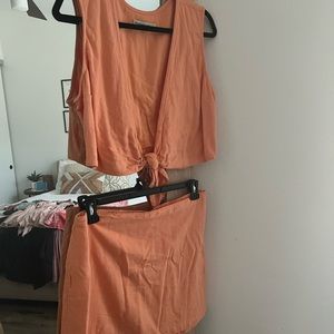 Abercrombie & Fitch Orange linen 2 piece set